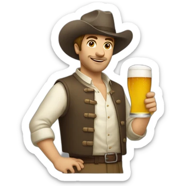 Poitrine qui boit une bière sticker