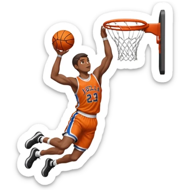 a single arm dunking a basketball into a hoop sticker