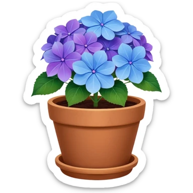 hydrangeas flower pot sticker