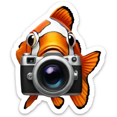 Clown fish with a camera  sticker