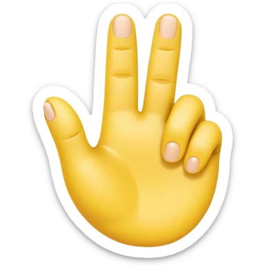 A bright yellow cartoon hand making an ‘L’ shape with the thumb and index finger. The other fingers are curled down. The hand is shown facing forward with a soft, rounded 3D style, similar to Apple emoji design. sticker