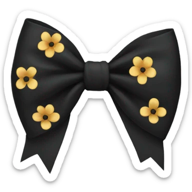 Black Flowers Bow sticker