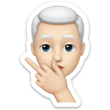 White Shh finger and hand emoji sticker