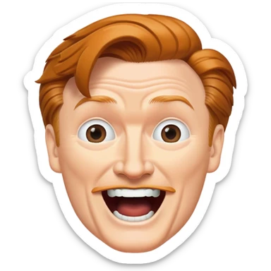 excited conan o'brien face sticker