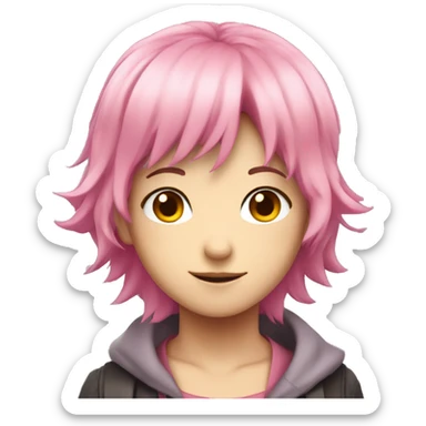 Pink haired anime protagonist  sticker