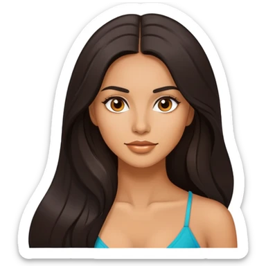attractive Latina woman with long dark hair sticker