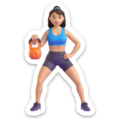 sport girl with kettlebell sticker