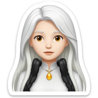 The Good Witch from The Land of Oz with long white hair, white outfit sticker