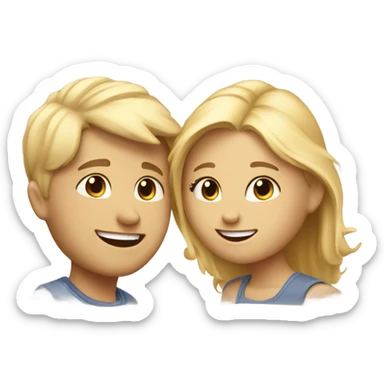 cute couple blonde sticker