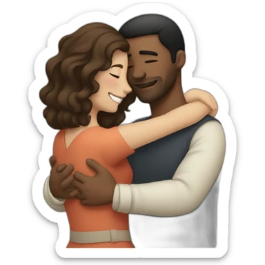 woman hug to man sticker