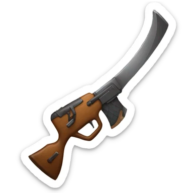 Axe with a gun rifle sticker