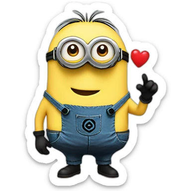 Minion with heart  sticker