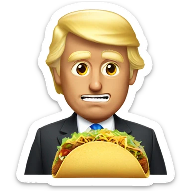 Trump eating a taco sticker