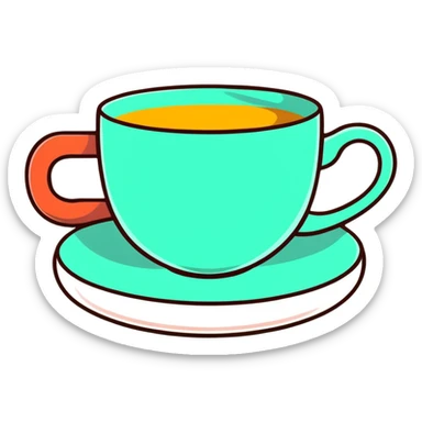 tea cup sticker