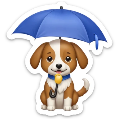 Dog with umbrella sticker