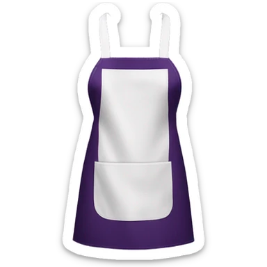 Realistic isolated dark purple kitchen apron  sticker
