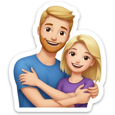 girl Arms crossed holding neck laughing guy sticker