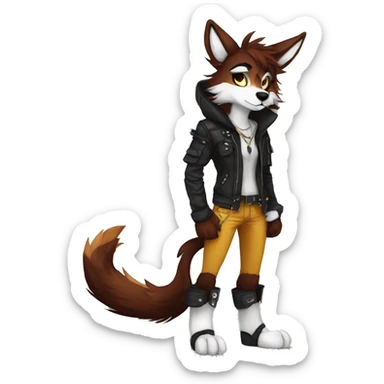Edgy anthro furry by Falvie, AngieWolf full body sticker