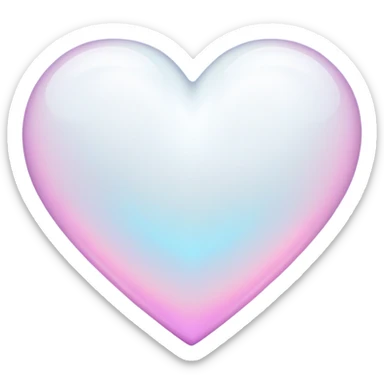 glowing white heart sticker