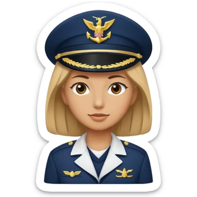 tan female navy sailor  sticker
