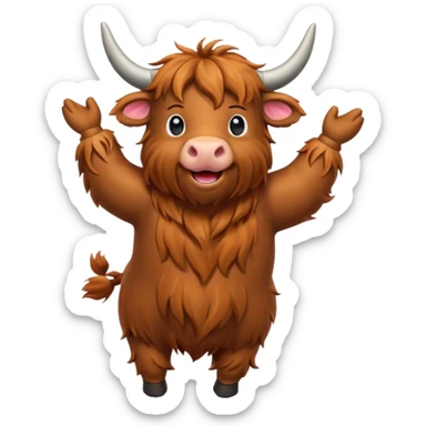 Highland Cow dancing sticker