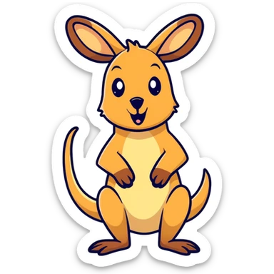 Kangaroo shocked  sticker