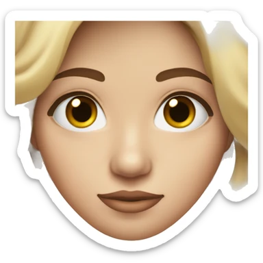 Chica blanca, de ojos marrones y cabello oscuro largo y ondulado  sticker