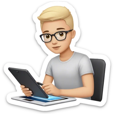 graphiste qui travaille sur sa tablette graphic sticker