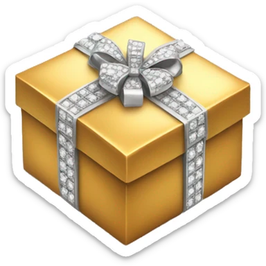 GIFTBOX Golden, with diamonds on it. sticker