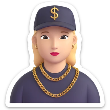 Brazilian rapper Chefin with cap and gold chain sticker