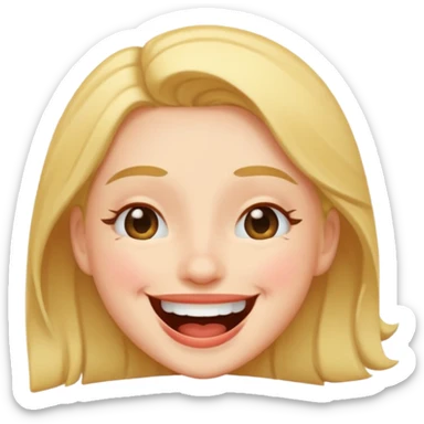 Happy laughing and winking at the same time no tears sticker