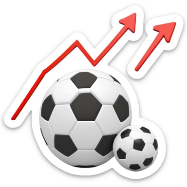 Cinematic realistic 3d growing graph  next to a soccer ball sticker