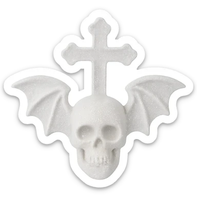 white sparkly goth object, remove background  sticker