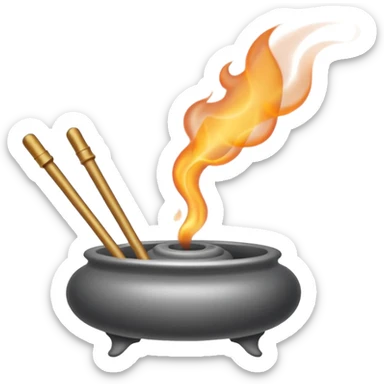 Burning incense sticker