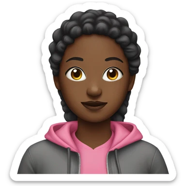 Black girl wearing pink hoodie sticker