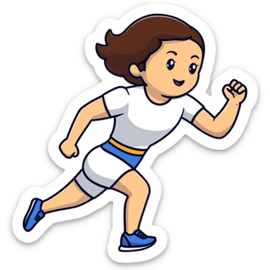 Michelle Monaghan running, athletic woman with brown hair sticker