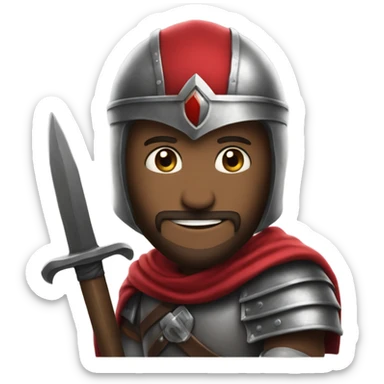 make an emoji like this 🧙🏻‍♂ but instead the guy without a beard and also wearing Crusaders clothing and a helmet plus with a sword and shield.🧙🏻‍♂

 sticker