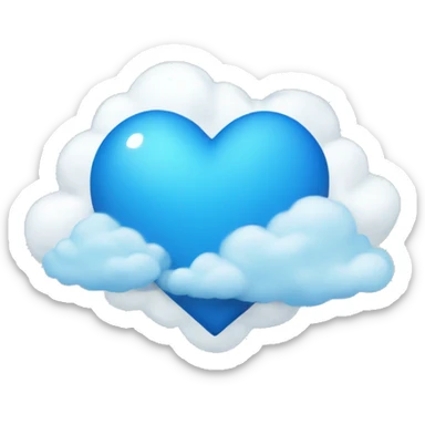 blue heart with clouds sticker