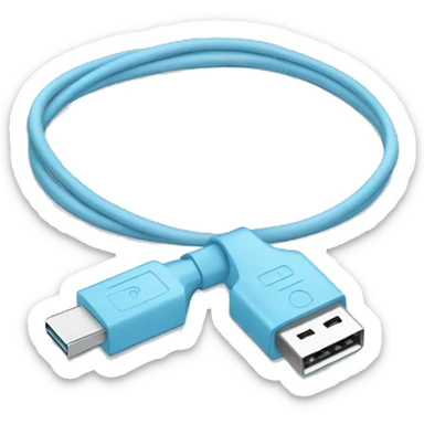 Light blue usb cable sticker