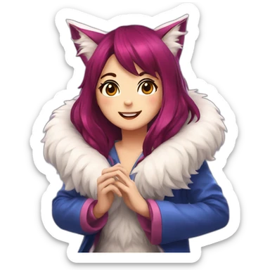 ahri qui fas un coeur avec ces mains sticker