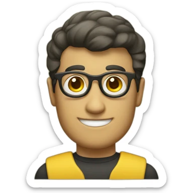 vulcan with nerd face on yellow hand sticker