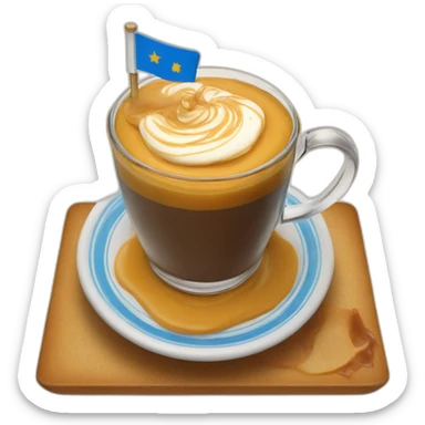 Uruguay flag with a cup of dulce de leche and a mate on top of it sticker