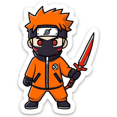 Naruto anime face vampire sticker