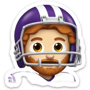 Redhead jesus playing American football wearing purple and derpy face sticker