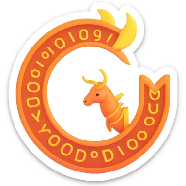 "A minimalistic glowing zodiac symbol ♓, centered on a dark cosmic background, symbol color #00d9ff, clean design, modern and luminous" sticker