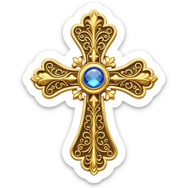 Eastern Orthodox cross. Transparent bakgrund. sticker