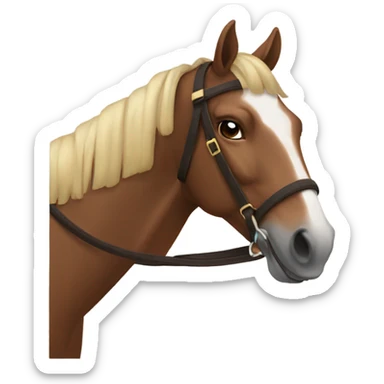 Horse with brown bridle on sticker