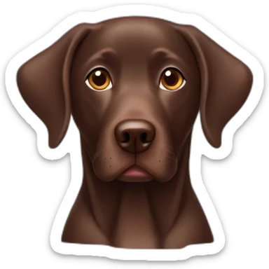 Chocolate lab with dumbo ears sticker