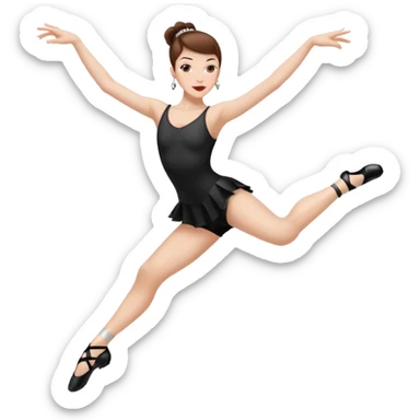 Jazz dancer white with brown hair wearing jazz shoes sticker
