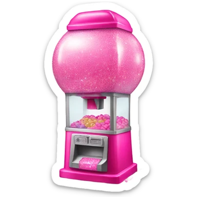 Pink ombre bubblegum machine with glitter  sticker